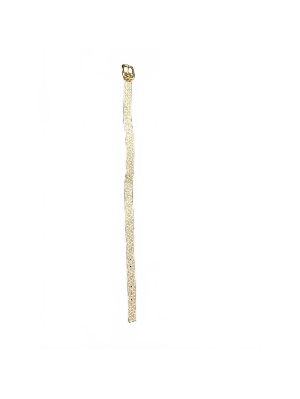 Michael Kors Reversible Logo Print Belt with Gold Buckle